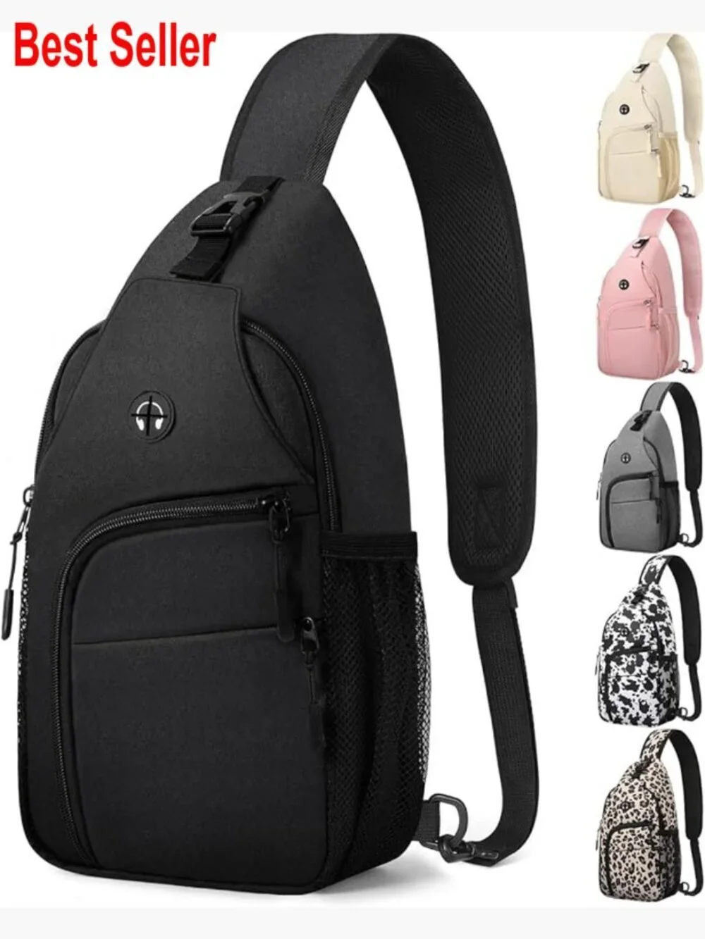 Waterproof Nylon Crossbody Sling Bag with Adjustable Strap